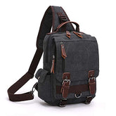 Canvas backpack Chest Shoulder Rucksack Travel Casual Sling Bag Waterproof Crossbody bag Men Women